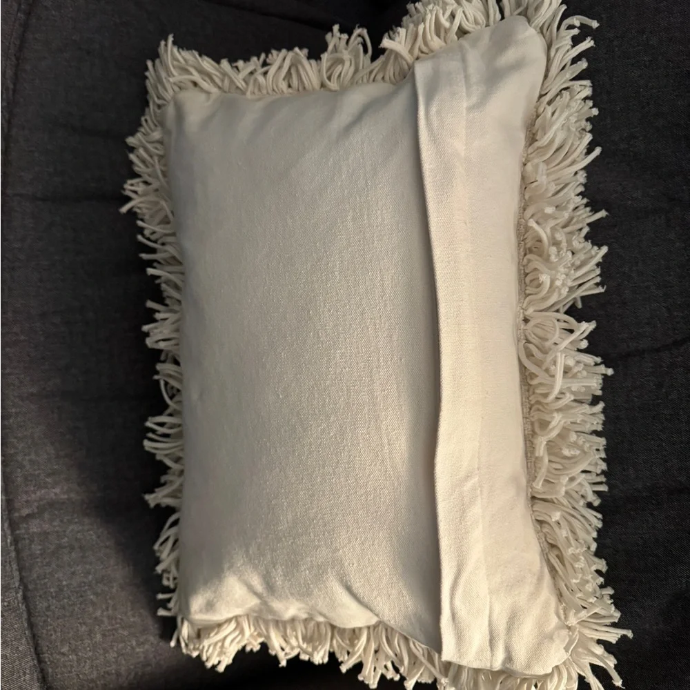 Crate&Barrel White Textured Accent Pillow